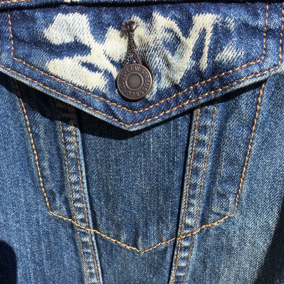 Levi Strauss Stone Wash Acid Wash Denim Mens Jacket Sz 2XL - Picture 3 of 10